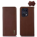 For OPPO Find X5 Pro 5G KHAZNEH Nappa Top Layer Cowhide Leather Phone Case(Brown)