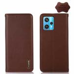 For OPPO Realme 9 Pro+ KHAZNEH Nappa Top Layer Cowhide Leather Phone Case(Brown)