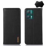 For OPPO Realme 9 Pro KHAZNEH Nappa Top Layer Cowhide Leather Phone Case(Black)