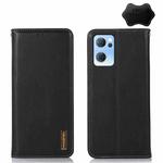 For OPPO Reno7 5G CN Version KHAZNEH Nappa Top Layer Cowhide Leather Phone Case(Black)