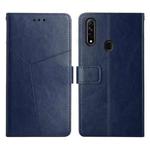 For OPPO A8 / A31 Y Stitching Horizontal Flip Leather Phone Case(Blue)