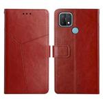 For OPPO A15 / A15s Y Stitching Horizontal Flip Leather Phone Case(Brown)