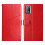 For OPPO A92 / A52 Y Stitching Horizontal Flip Leather Phone Case(Red)