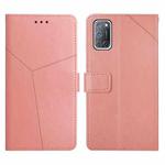 For OPPO A92 / A52 Y Stitching Horizontal Flip Leather Phone Case(Rose Gold)