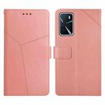 For OPPO A54 / A16 4G Y Stitching Horizontal Flip Leather Phone Case(Rose Gold)