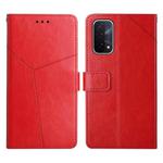 For OPPO A54 5g Y Stitching Horizontal Flip Leather Phone Case(Red)