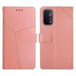 For OPPO A54 5g Y Stitching Horizontal Flip Leather Phone Case(Rose Gold)