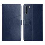 For OPPO A91 Y Stitching Horizontal Flip Leather Phone Case(Blue)