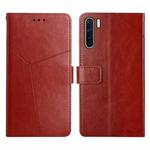 For OPPO A91 Y Stitching Horizontal Flip Leather Phone Case(Brown)
