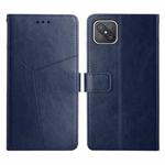 For OPPO A92s / Reno4 Z 5G Y Stitching Horizontal Flip Leather Phone Case(Blue)