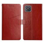 For OPPO A92s / Reno4 Z 5G Y Stitching Horizontal Flip Leather Phone Case(Brown)