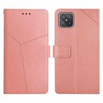 For OPPO A92s / Reno4 Z 5G Y Stitching Horizontal Flip Leather Phone Case(Rose Gold)