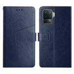 For OPPO A94 4G Y Stitching Horizontal Flip Leather Phone Case(Blue)