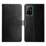 For OPPO A94 5G Y Stitching Horizontal Flip Leather Phone Case(Black)