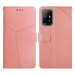 For OPPO A94 5G Y Stitching Horizontal Flip Leather Phone Case(Rose Gold)