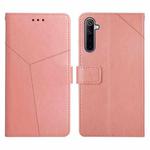 For OPPO Realme 5 Y Stitching Horizontal Flip Leather Phone Case(Rose Gold)