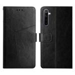 For OPPO Realme 6 Y Stitching Horizontal Flip Leather Phone Case(Black)