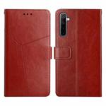 For OPPO Realme 6 Y Stitching Horizontal Flip Leather Phone Case(Brown)