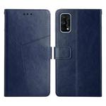 For OPPO Realme 7 Pro Y Stitching Horizontal Flip Leather Phone Case(Blue)