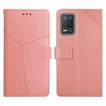 For OPPO Realme 8 5G Y Stitching Horizontal Flip Leather Phone Case(Rose Gold)