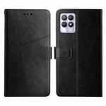 For OPPO Realme 8i Y Stitching Horizontal Flip Leather Phone Case(Black)