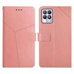 For OPPO Realme 8i Y Stitching Horizontal Flip Leather Phone Case(Rose Gold)