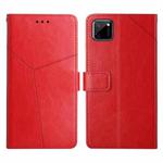 For OPPO Realme C11 Y Stitching Horizontal Flip Leather Phone Case(Red)