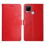 For OPPO Realme C15 / C20 Y Stitching Horizontal Flip Leather Phone Case(Red)