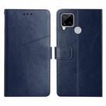 For OPPO Realme C15 / C20 Y Stitching Horizontal Flip Leather Phone Case(Blue)