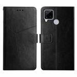 For OPPO Realme C15 / C20 Y Stitching Horizontal Flip Leather Phone Case(Black)