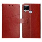 For OPPO Realme C15 / C20 Y Stitching Horizontal Flip Leather Phone Case(Brown)