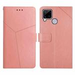 For OPPO Realme C15 / C20 Y Stitching Horizontal Flip Leather Phone Case(Rose Gold)