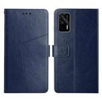 For OPPO Realme GT Y Stitching Horizontal Flip Leather Phone Case(Blue)