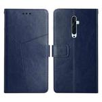 For OPPO Reno2 Z / Reno2 F Y Stitching Horizontal Flip Leather Phone Case(Blue)