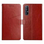 For OPPO Reno3 Pro 5G Y Stitching Horizontal Flip Leather Phone Case(Brown)