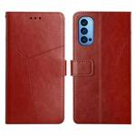 For OPPO Reno4 Pro 5G Y Stitching Horizontal Flip Leather Phone Case(Brown)