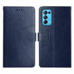 For OPPO Reno5 4G Y Stitching Horizontal Flip Leather Phone Case(Blue)