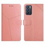 For OPPO Reno6 5G Y Stitching Horizontal Flip Leather Phone Case(Rose Gold)