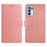 For OPPO Reno6 Pro 5G Y Stitching Horizontal Flip Leather Phone Case(Rose Gold)