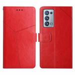 For OPPO Reno6 Pro+ 5G Y Stitching Horizontal Flip Leather Phone Case(Red)