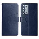 For OPPO Reno6 Pro+ 5G Y Stitching Horizontal Flip Leather Phone Case(Blue)
