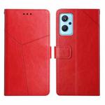 For OPPO Realme 9i Y Stitching Horizontal Flip Leather Phone Case(Red)
