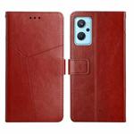 For OPPO Realme 9i Y Stitching Horizontal Flip Leather Phone Case(Brown)