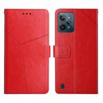 For OPPO Realme C31 Y Stitching Horizontal Flip Leather Phone Case(Red)