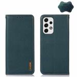 For Samsung Galaxy A33 5G KHAZNEH Nappa Top Layer Cowhide Leather Phone Case(Green)