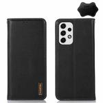For Samsung Galaxy A33 5G KHAZNEH Nappa Top Layer Cowhide Leather Phone Case(Black)