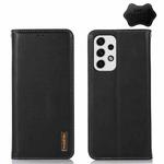 For Samsung Galaxy A53 5G KHAZNEH Nappa Top Layer Cowhide Leather Phone Case(Black)