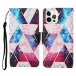 For iPhone 13 Pro Max Colored Drawing Pattern Horizontal Flip Leather Phone Case (Starry Marble)