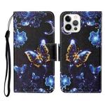 For iPhone 13 Pro Colored Drawing Pattern Horizontal Flip Leather Phone Case (Moon Butterfly)