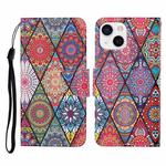 For iPhone 13 Colored Drawing Pattern Horizontal Flip Leather Phone Case(Rhombus Totem)